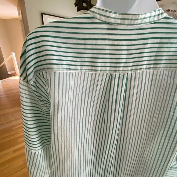 VINCE COTTON SILK SHEER BLOUSE - Picture 4 of 14